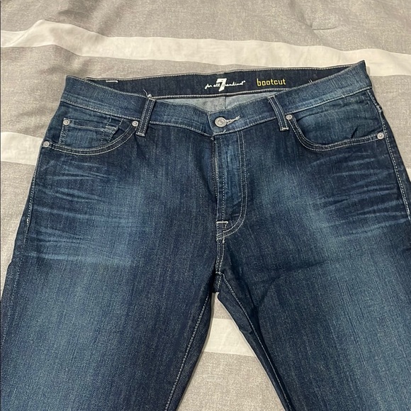 7 For All Mankind Dark Blue Bootcut Jeans - Picture 1 of 4